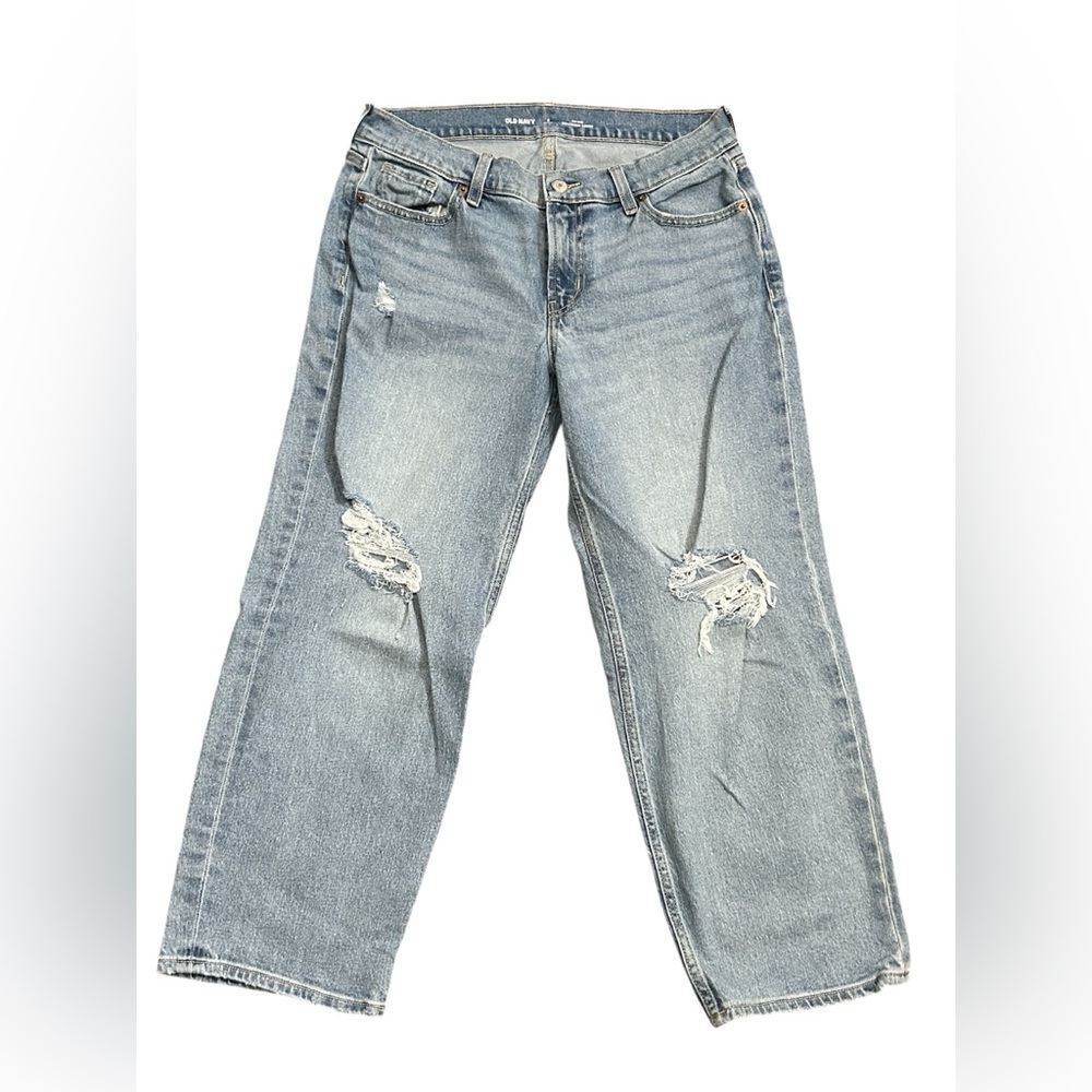 Old Navy Light Blue highrise Distressed Boyfriend loose Jeans